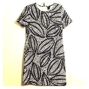Black and white shift dress